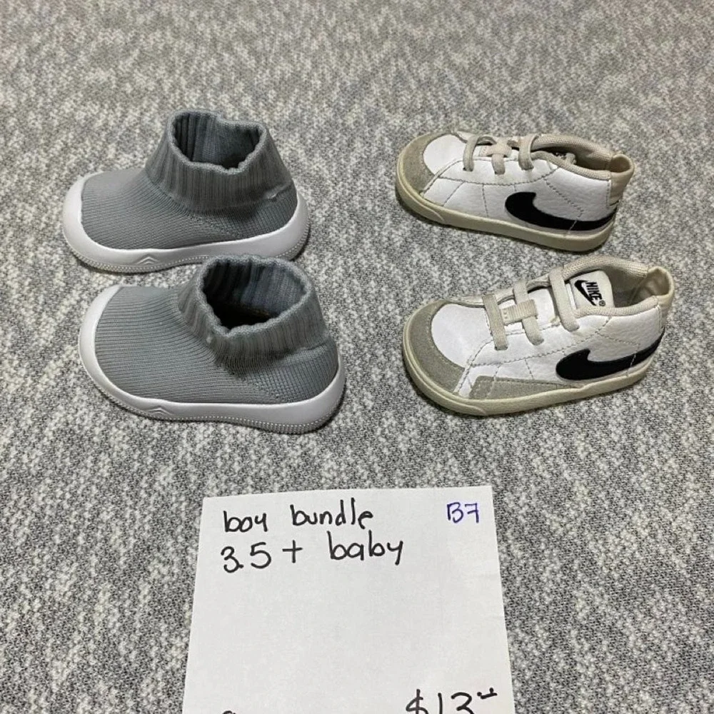 Baby boy bundle of 2 pairs of shoes size 3.5. SKU-B7#babygirl